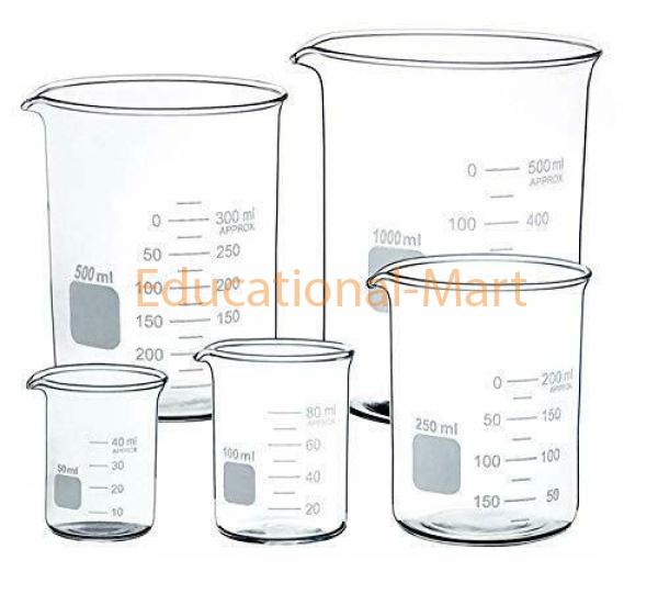 Educational Glass Beaker Set of 5